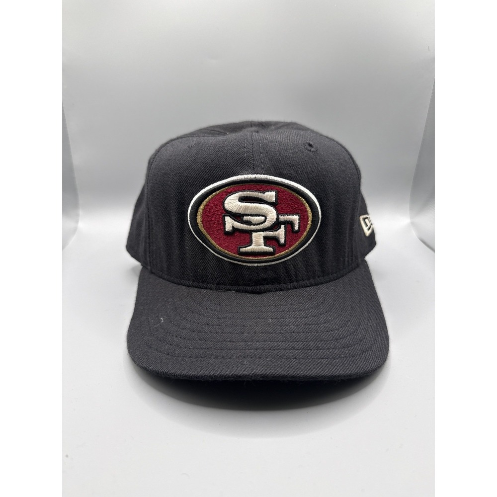 Vintage San Francisco 49ers New Era 59FIFTY Fitted Hat Black NFL Size 7 3/8 Cap
